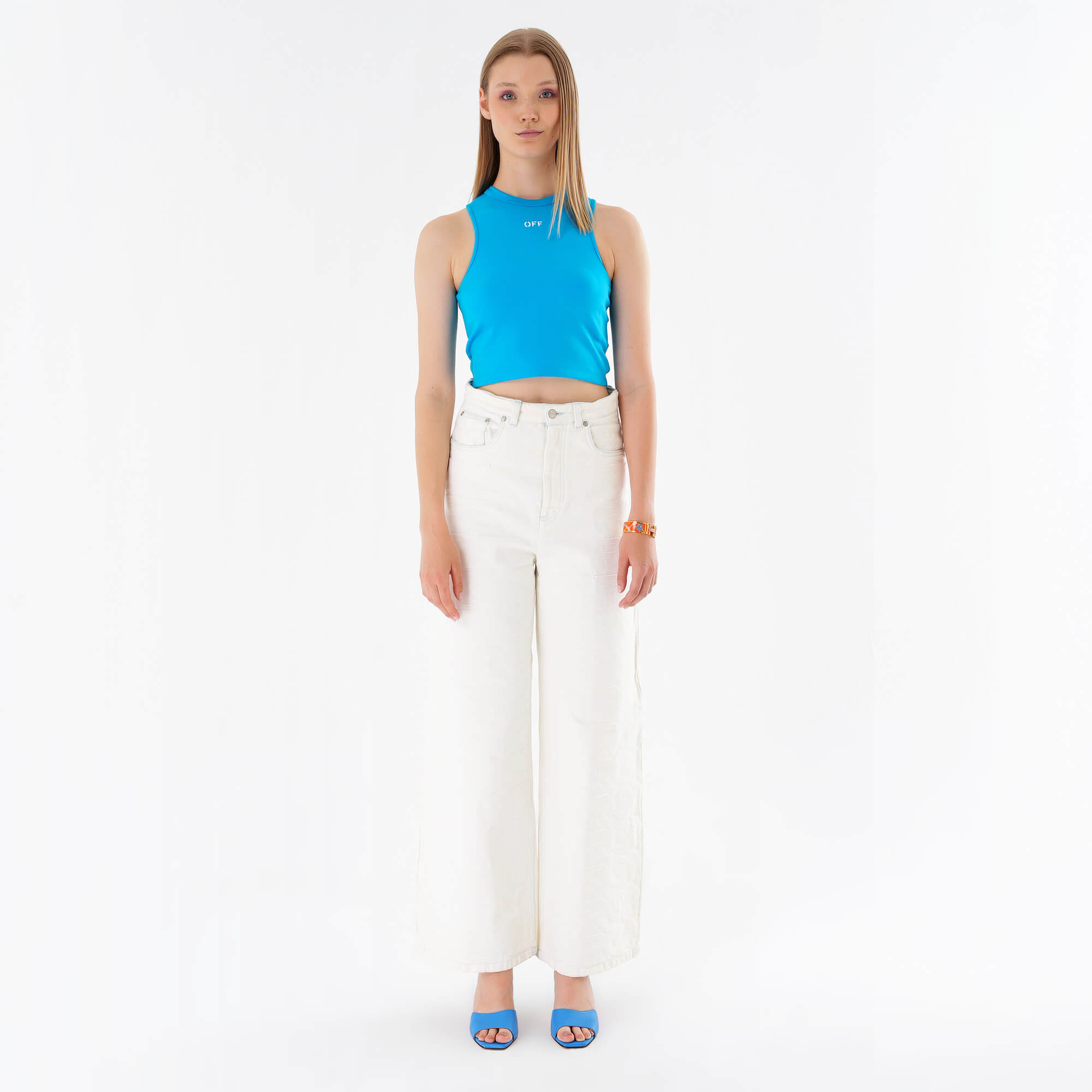 Off White - Blue Cropped Top IT44